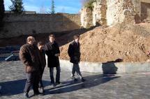El Alcalde de Soria visita las obras del Rincón de Bécquer