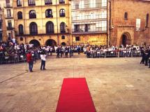 Los Jurados, a su llegada a la Plaza Mayor.